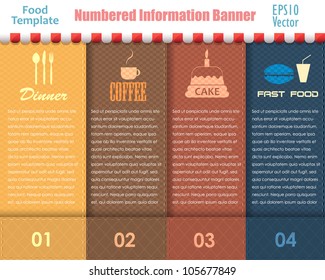 Numbered Information Food Template Banner Vintage Pattern Vector Design