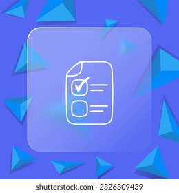 Numbered List Icon. Organization, structure, clarity, sequence, prioritization, step-by-step instructions. Glassmorphism style. Vector line icon