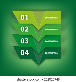 A numbered list of items. Green hues.