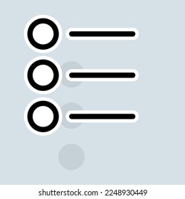 Numbered list line icon. Menu button, grocery list, order, shop, guest list, documents, party invitation, organizer. List concept. Vector sticker line icon on white background