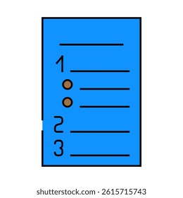 numbered list line icon vector. numbered list sign. isolated symbol illustration