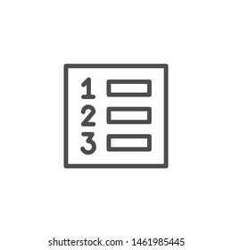 Numbered list line outline icon