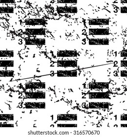 Numbered list pattern, grunge, black image on white background