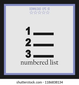 numbered list  vector icon