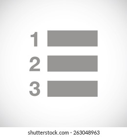 Numbered list web black icon on a white background. Vector symbol