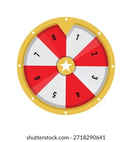 Ícone de jogo de roda de giro com sorte numerada