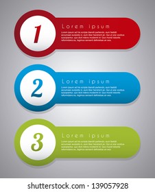 numbered options over gray background vector illustration