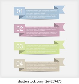 Numbered paper banner set.Vector illustration.