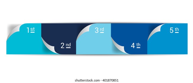 Numbered step by step diagram. Infographic flat tab.