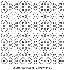 	
Pegatinas numeradas 1-100 vectores de forma redondeados
