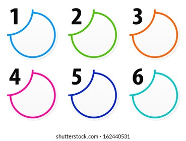 Numbered stickers design element