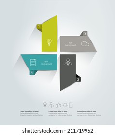 Numbered template. Infographics arrows vector.