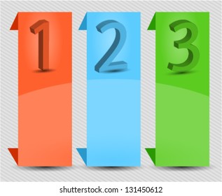 numbered vertical banner, roll up, design template set