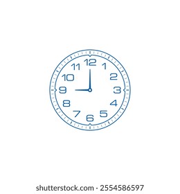 numbered wall clock face. analog wall clock concept