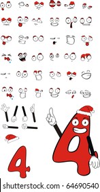 numberfour cartoon in vector format very easy to edit