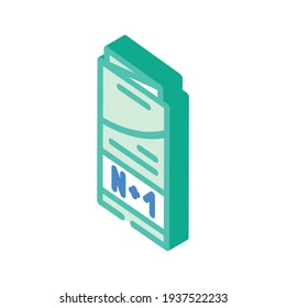 numbering booklet isometric icon vector. numbering booklet sign. isolated symbol illustration
