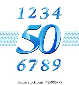 Numbering design. modern reflect and luxury style. vector file