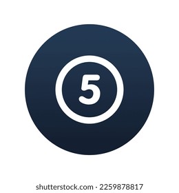 Numbering, number five icon, Flat vector illustration for web and mobile interface, EPS 10