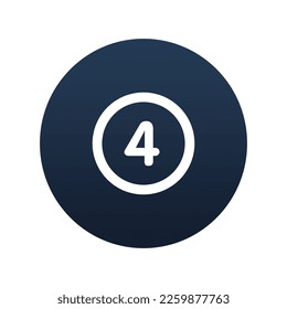Numeración, icono número cuatro, ilustración plana vectorial para interfaz web y móvil, EPS 10