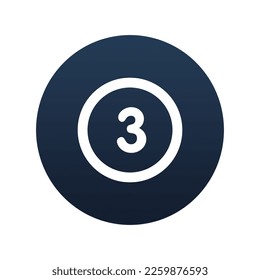 Numbering, number three icon, Flat vector illustration for web and mobile interface, EPS 10
