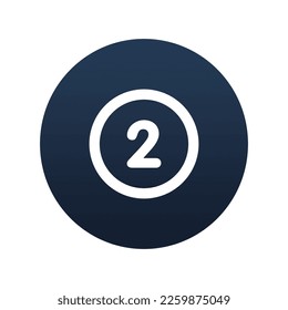 Numbering, number two icon, Flat vector illustration for web and mobile interface, EPS 10