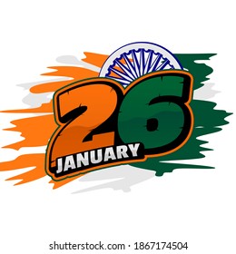 Numbering racing typography of 26 racing concept design for India independence day when celebrate on 26 January.