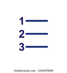 numbering text icon. Can be used for web, logo, mobile app, UI, UX on white background