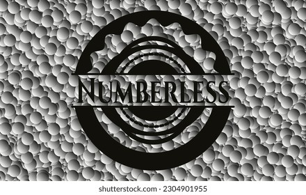 Numberless black badge with bubbles background. Vector Illustration. Detailed. 