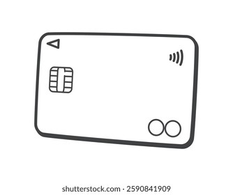 Numberless credit card. Cashless payment. Vector illustration.