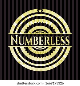 Numberless golden emblem. Vector Illustration. Detailed.