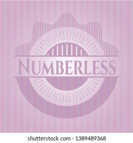 Numberless retro pink emblem. Vector Illustration. Detailed.