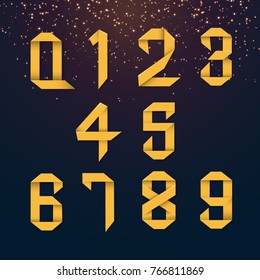 number,ribbon number,Gold Ribbon vector number 0-9