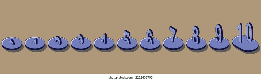Numbers from 0 to 10 represented in growth charts.