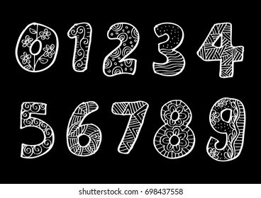 Numbers 0 to 9 from decorated.