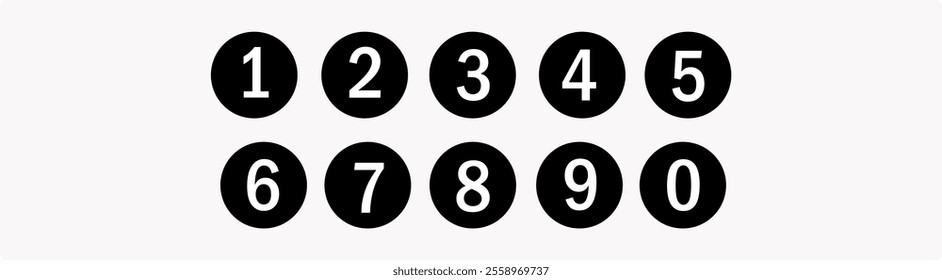 Numbers from 0 to 9 made