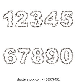 numbers from 0 to 9 on white background