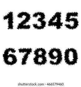 numbers from 0 to 9 on white background