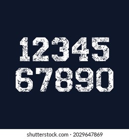 Numbers from 0 to 9 vector design dark blue background.