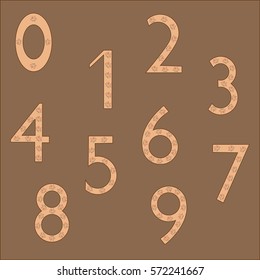 Numbers 0-9 with floral filling on a colorful  background