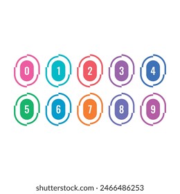 numbers 0-9 in geometric shape. 0-9 numbers concept for business, education, internet