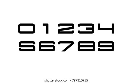 Numbers 0-9 set vector