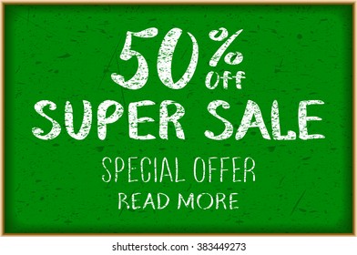 Numbers 0-9 written with a brush on a wood background lettering. Super Sale. Big sale. Sale tag. Sale poster. Sale vector. Super Sale and special offer. 50% off. Vector illustration. art
