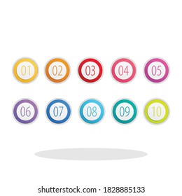 Numbers from 1 to 10 icons in trendy flat style. Number set symbols for your web site design, logo, app, UI Vector EPS 10. 