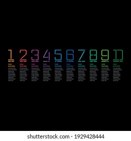 numbers 1 to 10 infographic template. web, internet, annual report, magazine, business infographic template. ten option information templates