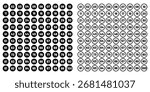 Numbers 1 - 100 - Black Circle , Inner White Border with White Numbers. eps 10