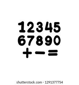 numbers 1 2 3 4 5 6 7 8 9 0 - = icon