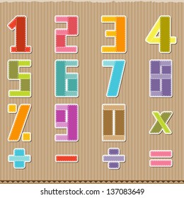 Numbers 1 2 3 4 5 6 7 8 9 0 plus minus multiplication the division and percent symbols