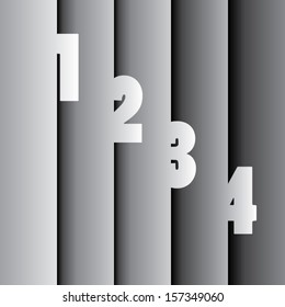 numbers 1 2 3 4  paper design. vector illustration background