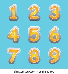 Numbers 1 to 9 for graphic design.