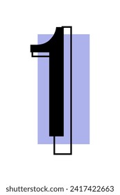 Numbers 1, for design or discounts. Vector illustration isolated on white background.
